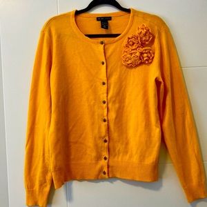 New York and Co marigold embellished cardigan